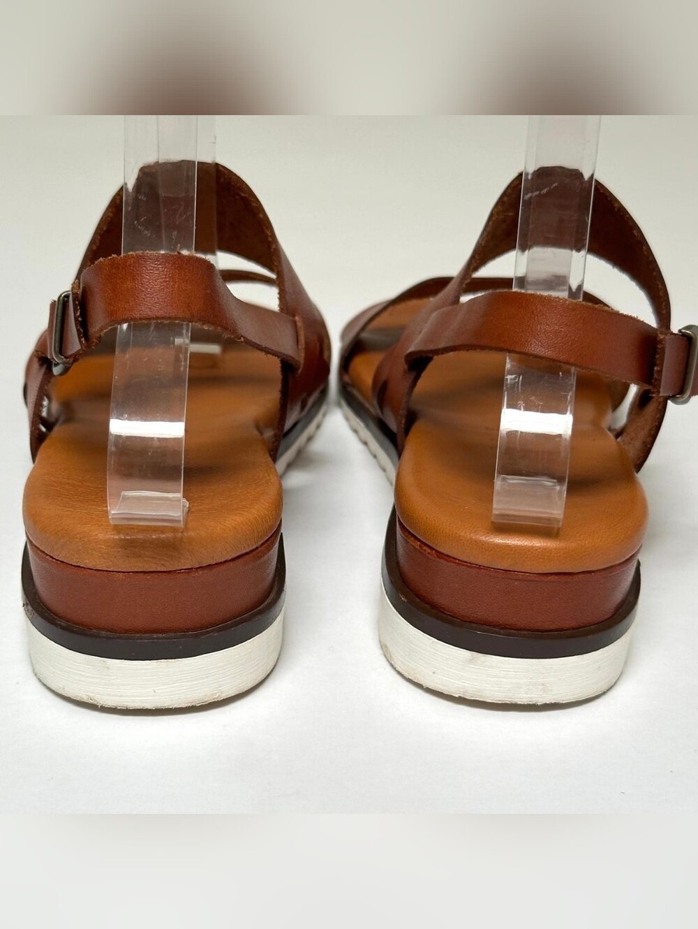 Bertuchi Spain Brown Leather Slingback Sandals Size 39 US 8/8.5 Wedge Platforms - Picture 10 of 16